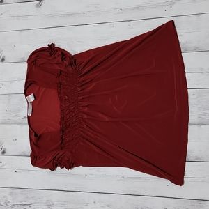 Worthington Petite Stretch Petite Medium Burgundy flowy blouse